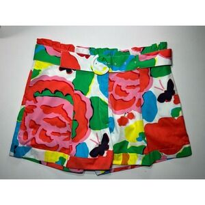 J Crew Womens Pleated Short In Ratti Jardin‎ Floral Size 16 Belted AL853 NWT
